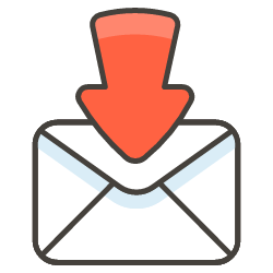 envelope with red arrow facing down | accessible vehicle hire for business